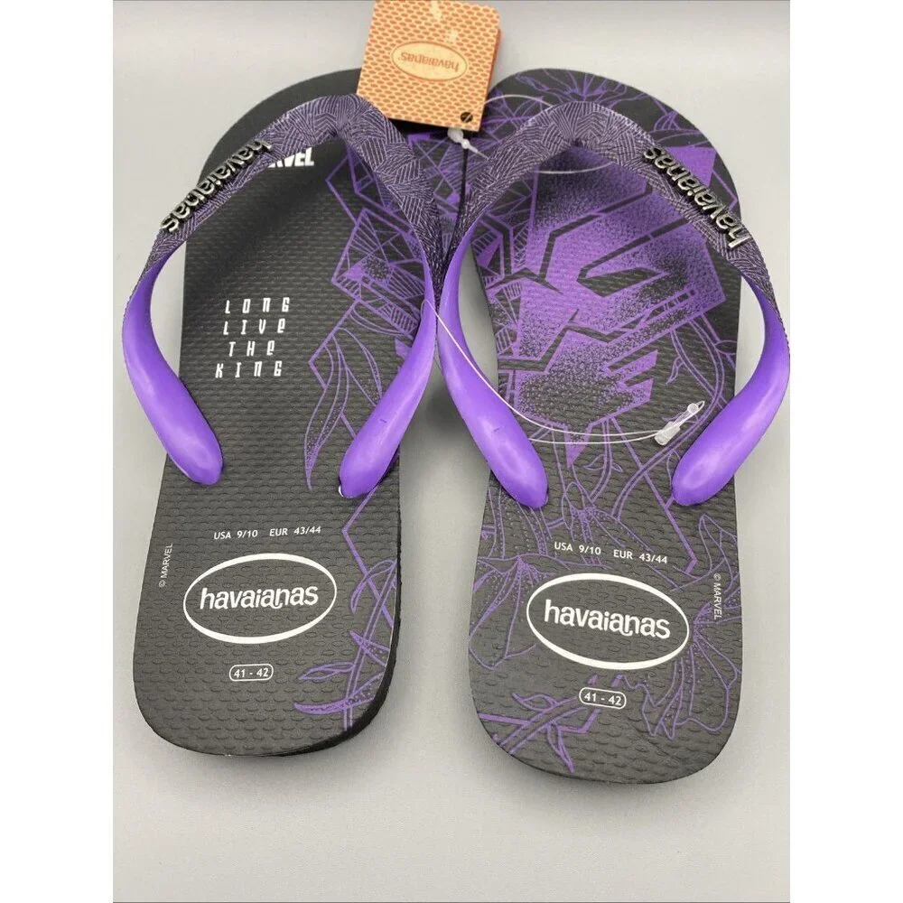Marvel Black Panther Havaianas Size 9/10 Flip Flops Sandals Men’s NEW NWT